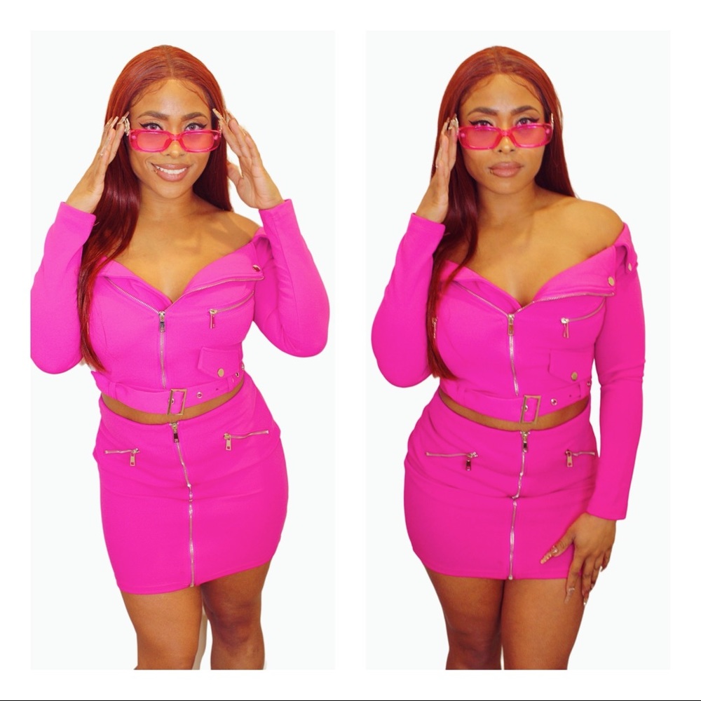 Fuchsia Skirt Set